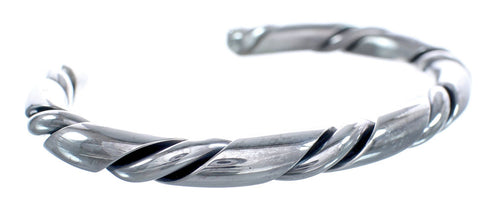 Native American Navajo Twisted Sterling Silver Cuff Bracelet JX123219